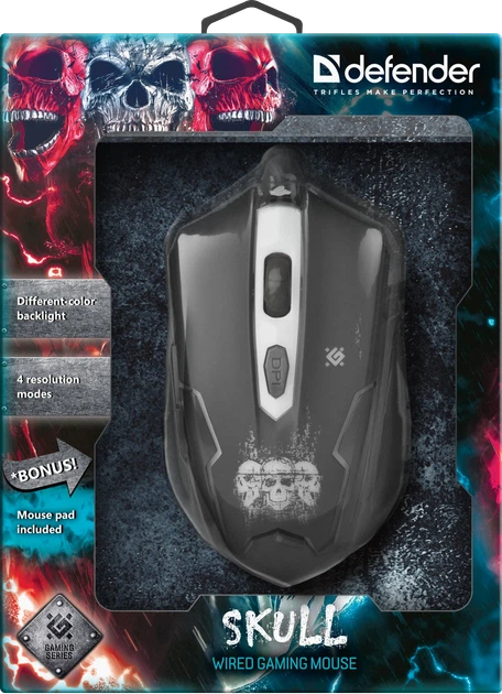 Мышь Defender Skull GM-180L USB Black (52180) - Фото 9 Мышь Defender Skull GM-180L USB Black (52180) - изображение 9