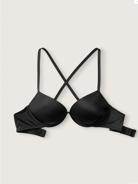 Бюстгальтер Victoria's Secret Pink Wear Everywhere Super Push-Up 32B Чорний (26455010) - изображение 3