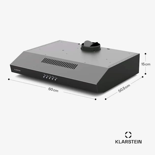 Кухонная вытяжка Klarstein Contempo 60 Черный - Фото 2 Кухонная вытяжка Klarstein Contempo 60 Черный - изображение 2