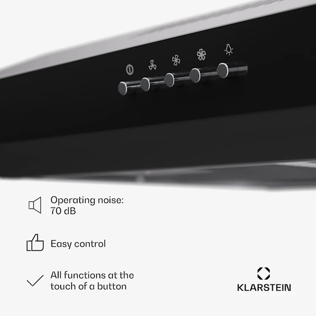 Кухонная вытяжка Klarstein Contempo 60 Черный - Фото 4 Кухонная вытяжка Klarstein Contempo 60 Черный - изображение 4