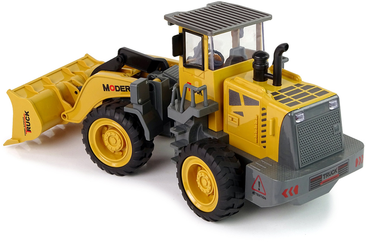 Koparka zdalnie sterowana LEAN Toys na gumowych kołach 1:16 Pomarańczowo-czarna (5905214973957) - obraz 4