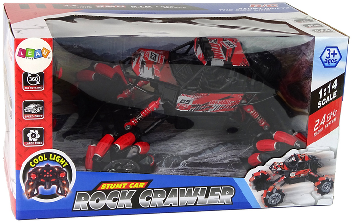 Samochód terenowy zdalnie sterowany Leantoys Rock Crawler 1:14 Czerwony (5905515355360) - obraz 1