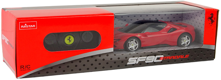 Samochód sportowy zdalnie sterowany Leantoys Ferrari SF90 1:24 Czerwony (5905323210578) - obraz 1