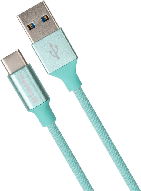 Kabel ColorWay USB Type-C 2.1A 1 m Mint (CW-CBUC003-MT) - obraz 2