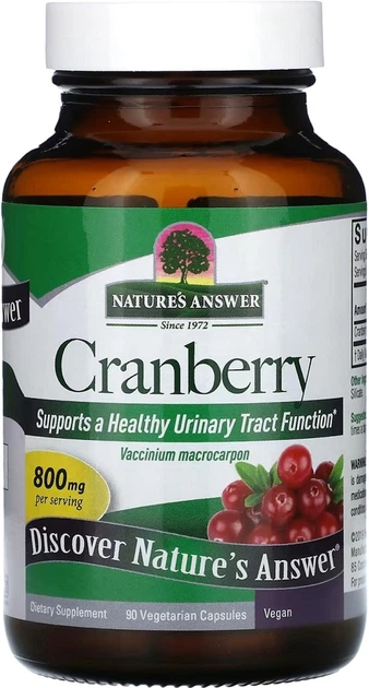 Клюква Nature's Answer Cranberry 800 мг 90 вегетарианских капсул (083000161582) - Фото 3 Клюква Nature's Answer Cranberry 800 мг 90 вегетарианских капсул (083000161582) - изображение 3