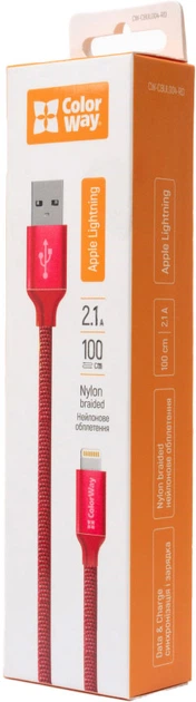 Kabel ColorWay USB-Lightning 1 m Czerwony (4823094912990) - obraz 5