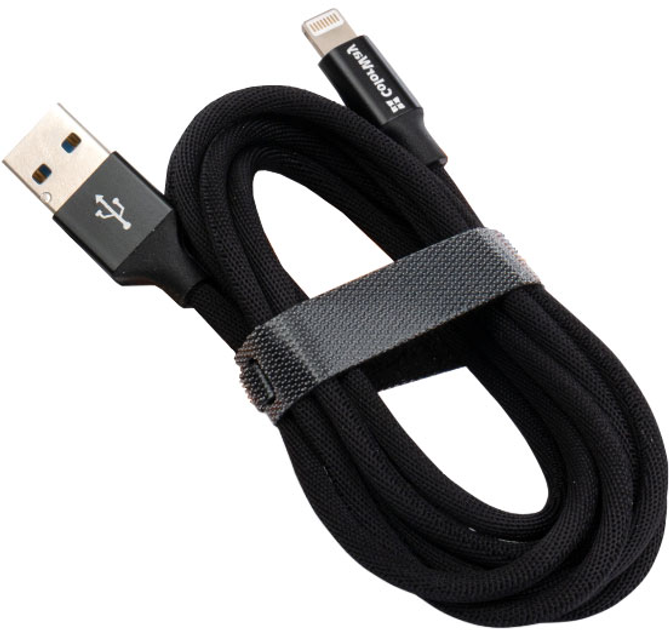 Кабель ColorWay USB - Apple Lightning 2.4A 2 m Black (CW-CBUL007-BK) - зображення 4
