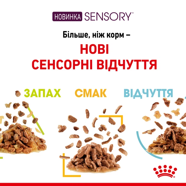 Royal Canin Sensory Taste Chunks In Gravy 0.085 кг | Вологий корм в соусі для котів вибагливих до смаку (9003579018866) (1518001) - Фото 6 Royal Canin Sensory Taste Chunks In Gravy 0.085 кг | Вологий корм в соусі для котів вибагливих до смаку (9003579018866) (1518001) - изображение 6