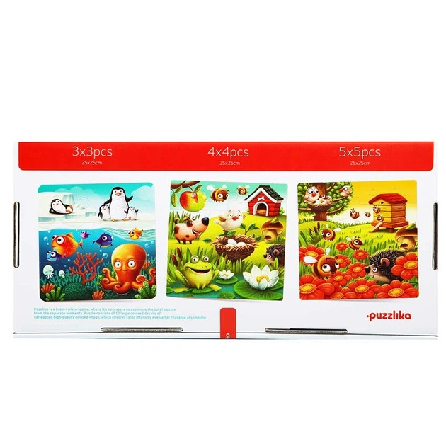 Пазлі 3в1 Puzzlika "Улюблені тварини" / Puzzles 3 in 1 "Favorite animals" 50шт. (12985) Великий набір - Фото 5 Пазлі 3в1 Puzzlika "Улюблені тварини" / Puzzles 3 in 1 "Favorite animals" 50шт. (12985) Великий набір - зображення 5