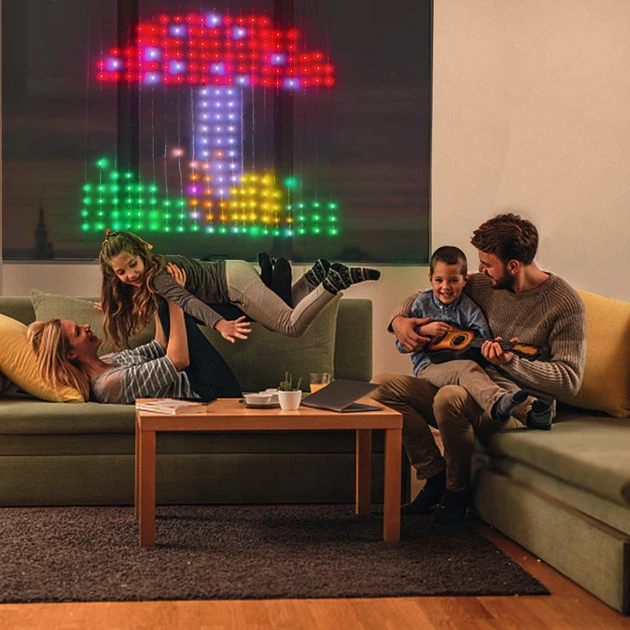 Умная гирлянда-штора Smart-штора LED 2х2 м Подключение через приложение на телефоне, управление пультом и Bluetooth USB - изображение 7