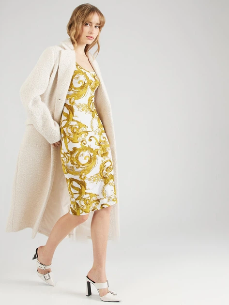 Sukienka na ramiączkach damska midi letnia Versace Jeans Couture vjc76hao9b6js291g03 42 Biały/Żółty (8052019654363) - obraz 3