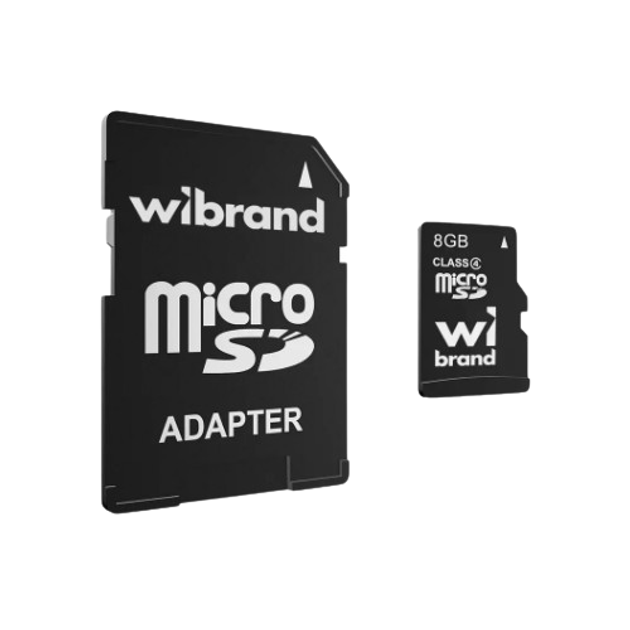 Карта пам'яті microSDHC 8Гб Сlass 4 Wibrand + adapter SD - изображение 1