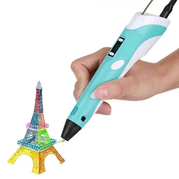 3D ручка для рисования c трафаретами с пластиком и LCD дисплеем 3D Pen 3 - изображение 7