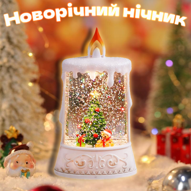 Новогодний ночник светильник на батарейках Светодиодная свеча LED ...