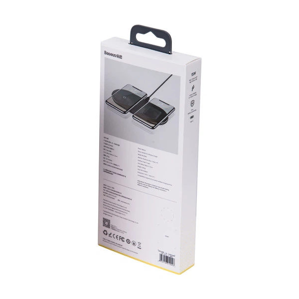 Беспроводное зарядное устройство Baseus Simple 2in1 18W Black, чёрный - изображение 7