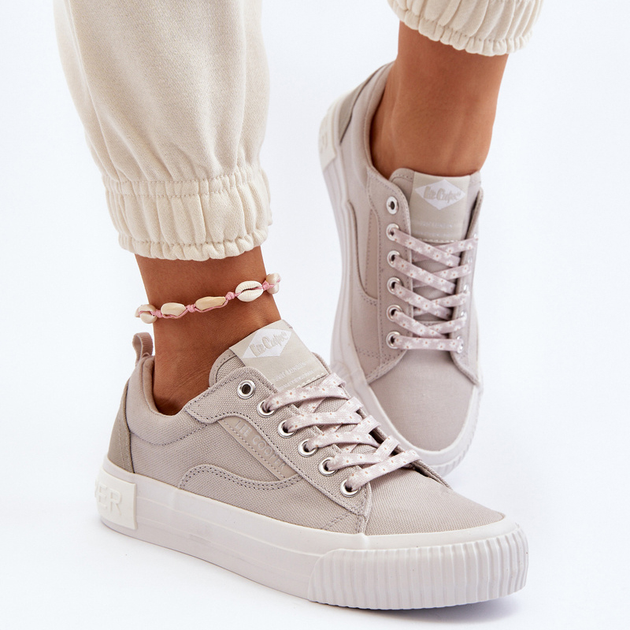 Tenisówki damskie do kostki Lee Cooper LCW-24-31-2171 39 Beżowe (5904292136698) - obraz 3