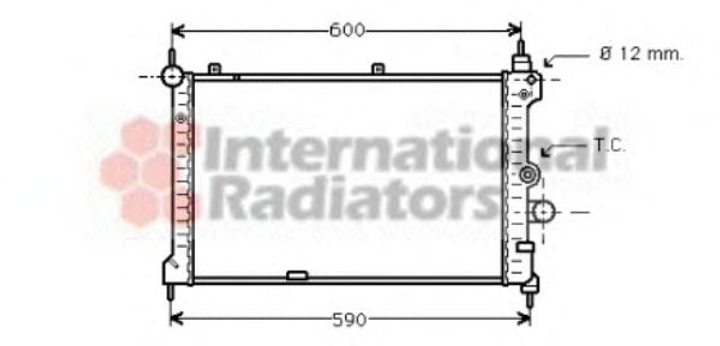 Радіатор охолодження двигуна KADETT E15TD/ASTRA F 17TD Van Wezel Van Wezel (37002127) - зображення 1