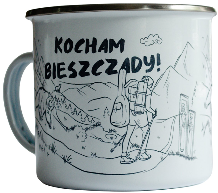 Kubek emaliowany TravelSet Kocham Bieszczady 450 ml (5907751196271) - obraz 2