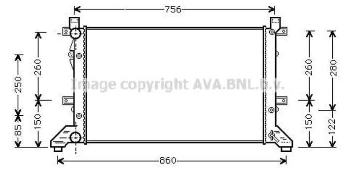Радіатор VW LT 23/25Td/28Td MT 96- Ava Ava (VNA2155) - зображення 1