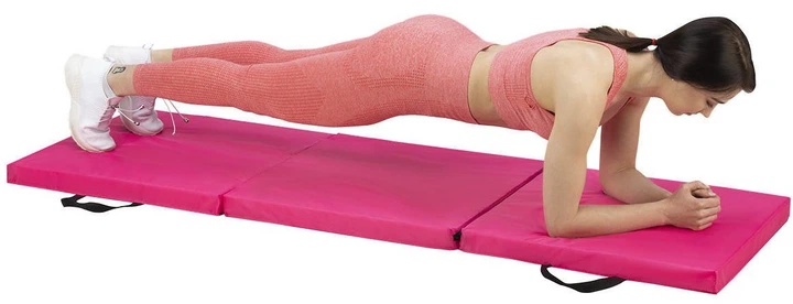 Мат гімнастичний HMS Premium MGS02 180 x 60 x 5 см Pink (5907695592504) - зображення 12