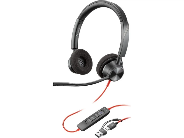 Спеціалізована гарнітура POLY Blackwire 3320-M Black (8X220AA) - Фото 1 Спеціалізована гарнітура POLY Blackwire 3320-M Black (8X220AA) - изображение 1