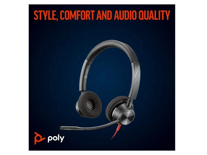 Спеціалізована гарнітура POLY Blackwire 3320-M Black (8X220AA) - Фото 2 Спеціалізована гарнітура POLY Blackwire 3320-M Black (8X220AA) - изображение 2