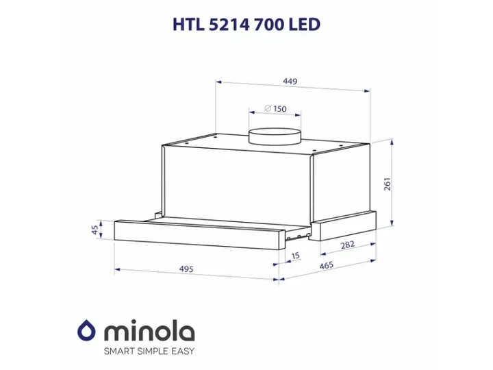 Витяжка Minola HTL 5214 BLF 700 LED - изображение 9