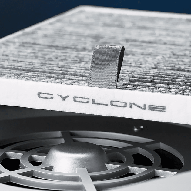 Витяжка для манікюру і педикюру з вугільним НЕРА фільтром CYCLONE X2 SILVER (срібна) на 72 Вт BUCOS - зображення 7