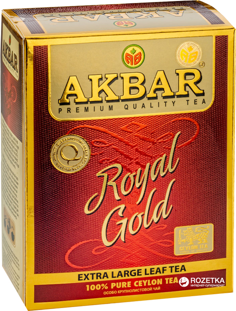 Акція на Чай чорний Akbar Royal Gold Крупнолистовий 80 г від Rozetka