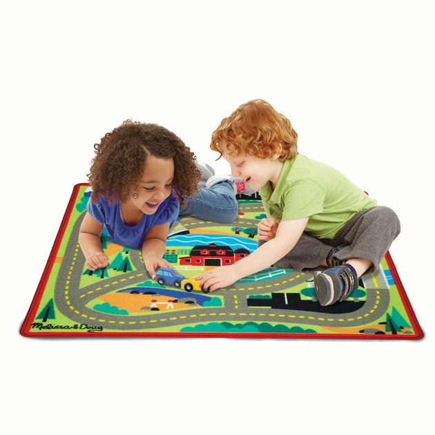 Напольный игровой коврик с машинками Городская дорога 110х120 см Melissa&Doug MD19400 - изображение 3