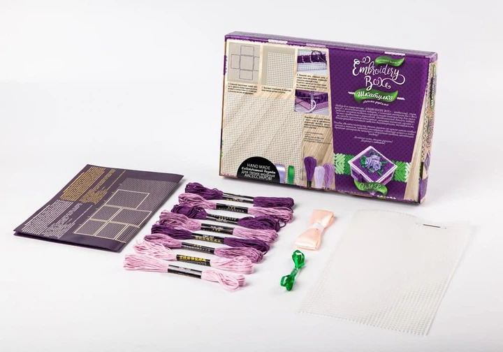 Набор для вышивания Danko Toys Шкатулка Embroidery Box Фиолетовая с украшением EMB-01-03 - Фото 3 Набор для вышивания Danko Toys Шкатулка Embroidery Box Фиолетовая с украшением EMB-01-03 - изображение 3