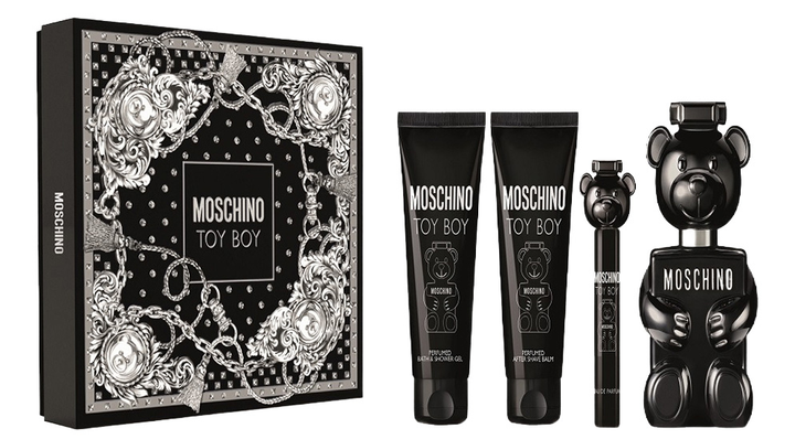 Zestaw męski Moschino Toy Boy Woda perfumowana 100 ml + Balsam po goleniu 100 ml + Żel pod prysznic 100 ml + Woda perfumowana 10 ml (8011003885701) - obraz 1