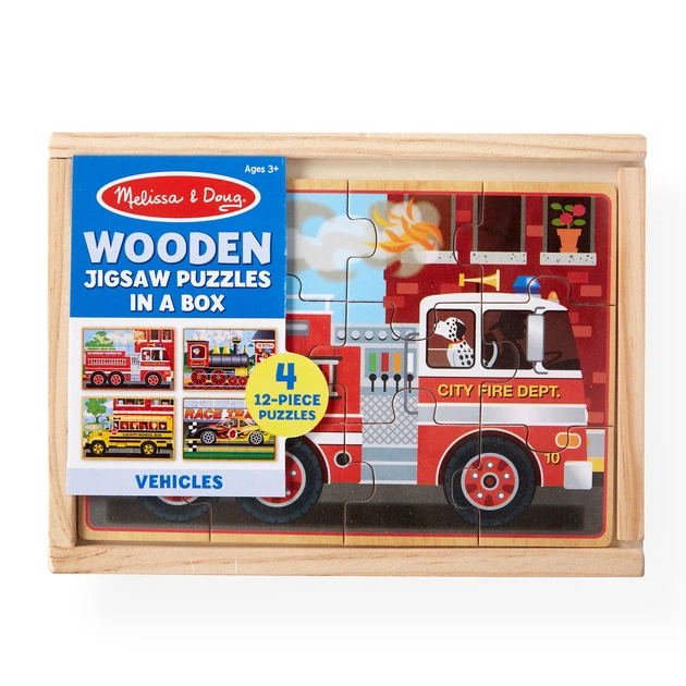 Дерев'яний пазл 4 в 1 Melissa&Doug Машинки 12х4 елементів 15х20 см MD3794 - Фото 10 Дерев'яний пазл 4 в 1 Melissa&Doug Машинки 12х4 елементів 15х20 см MD3794 - зображення 10