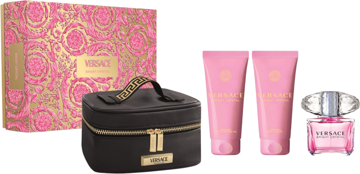 Zestaw prezentowy damski Versace Bright Crystal Woda toaletowa 90 ml + Balsam do ciała 100 ml + Żel pod prysznic 100 ml + Kosmetyczka (8011003893232) - obraz 1