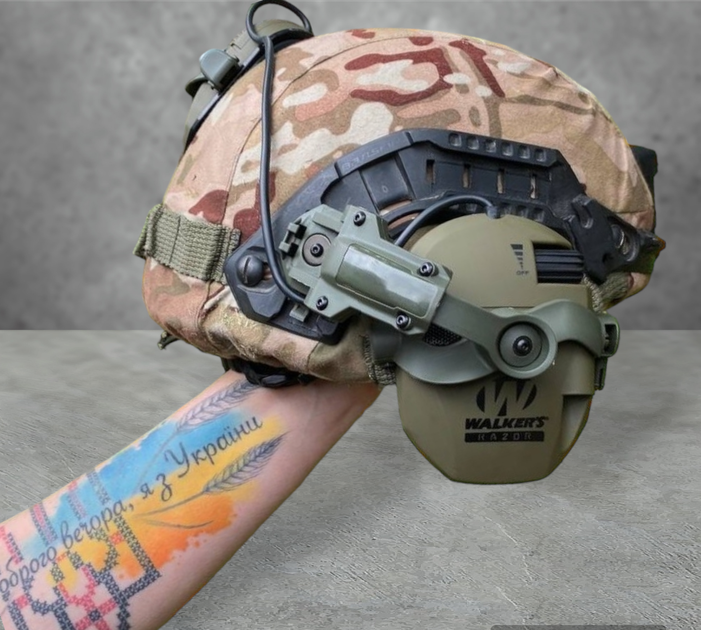 Активные военные наушники Walker's Razor Slim + крепление чебурашки на каску олива - изображение 5