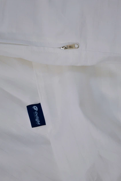 Комплект постельного белья Delight Двуспальный 175х210 см Luxury White Страйп-сатин (Stripe_satin_White_2) - изображение 3