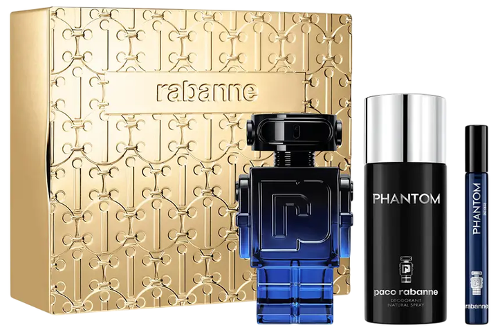 Zestaw męski Paco Rabanne Phantom woda toaletowa Intense 100 ml + woda toaletowa 10 ml + dezodorant 150 ml (3349668635504) - obraz 1