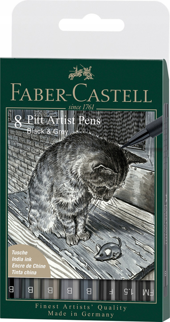 Набір лайнерів Faber-Castell Grey & Black 8 шт (4005401671718) - зображення 1