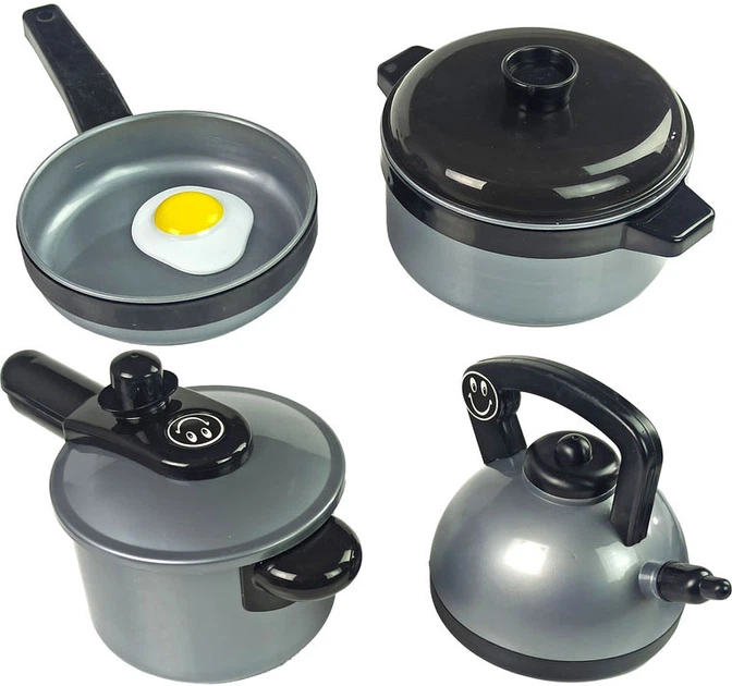 Кухонний набір LEAN Toys з чайником і каструлею Сірий (5904204754354) - зображення 3