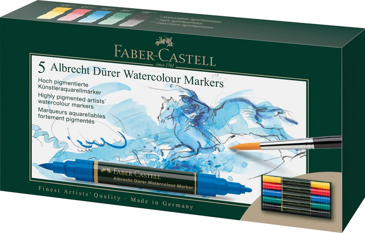 Zestaw markerów Faber-Castell dwustronne 5 szt (4005401603054) - obraz 1