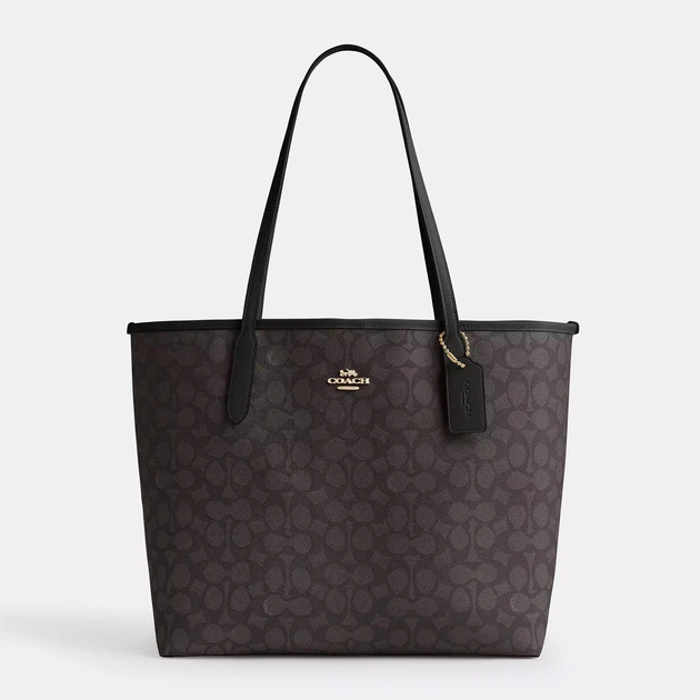 Сумка шоппер женская из натуральной кожи Coach City Tote In