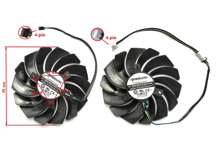 Вентилятор кулер для видеокарты MSI RTX 3050 3060 Ti 3070 Ventus 2X 95 мм (orgnl) PowerLogic PLD10010B12HH (PLD10010S12HH) комплект 2 шт (№439) - Фото 4 Вентилятор кулер для видеокарты MSI RTX 3050 3060 Ti 3070 Ventus 2X 95 мм (orgnl) PowerLogic PLD10010B12HH (PLD10010S12HH) комплект 2 шт (№439) - изображение 4