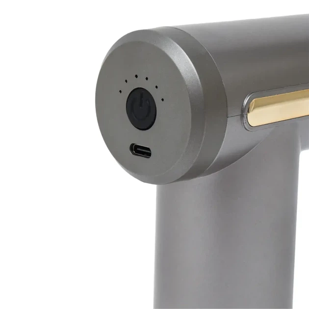 Массажер мышечный ручной Massage Gun Аккумуляторный перкуссионный Массажный 4 насадки для рук ног шеи - изображение 7