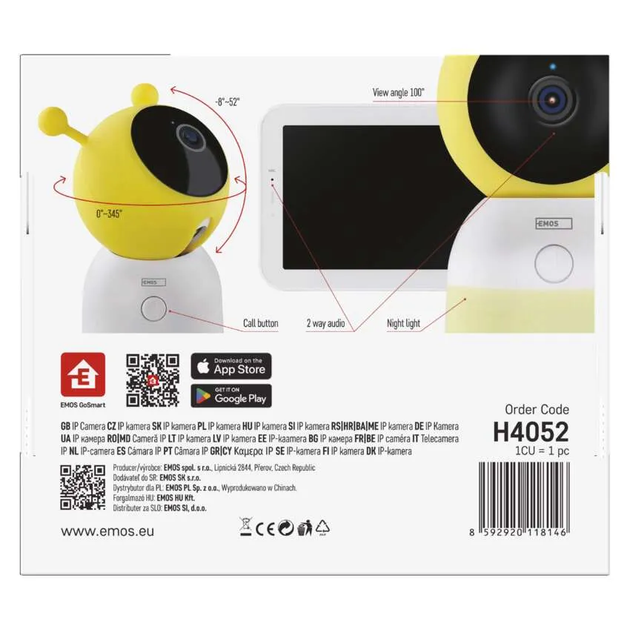 Умная поворотная радионяня Emos с экраном и Wi-Fi (H4052) - изображение 15
