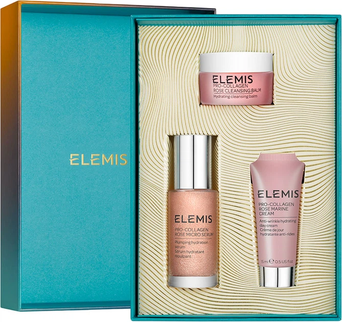 Набір косметики для догляду Elemis The Pro-Collagen Rose Icons Бальзам очищувальний 20 г + Сироватка 30 мл + Денний крем 15 мл (641628892075) - зображення 2