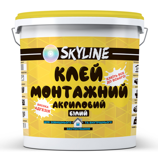 Клей липучка монтажний акриловий універсальний SkyLine 12 кг - зображення 1