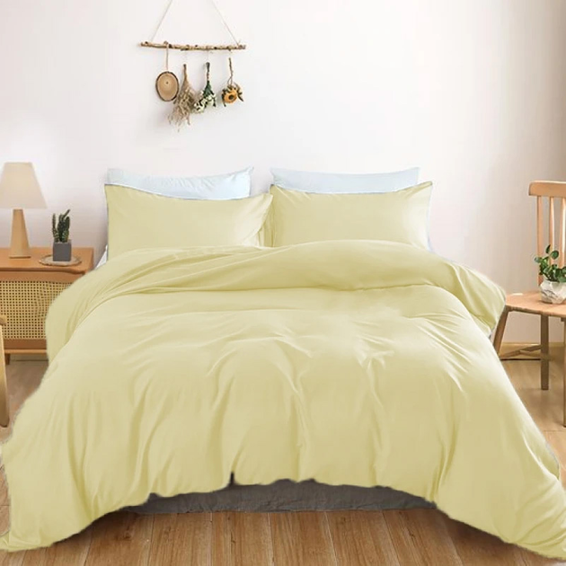 Акція на Комплект постільної білизни MirSon King Size 220x240 см Light Pro 10-014 Soft yellow Satin від Rozetka