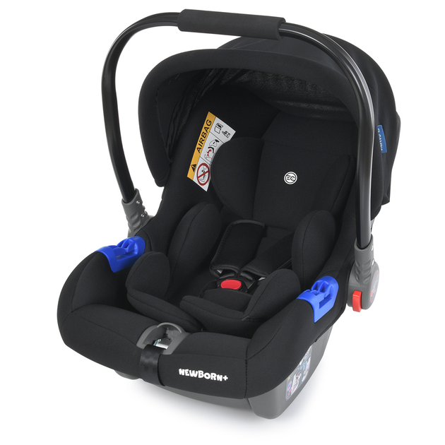 Дитяче автокрісло EL CAMINO ME 1043 NEWBORN+ Штатний ремінь, група 0+, 0-13 кг, 5-точкові ремені чорний - изображение 1
