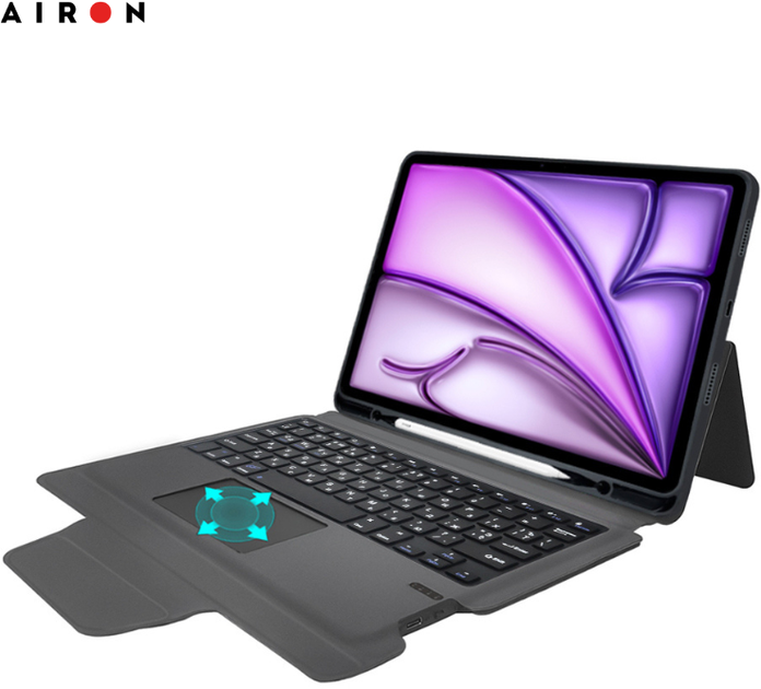 Чехол-клавиатура для планшета Apple iPad Air 13 2024 Airon Premium Black (4822352781232) - изображение 5