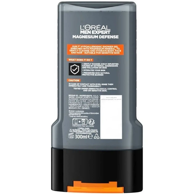 Гель для душу L'Oreal Paris Men Expert Захист Магнію, 300 мл - зображення 2